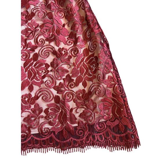 Women’s Anthropologie Maroon Hitherto Lace Elaine Cocktail Dress Size 0 - Picture 3 of 12